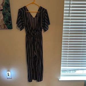 Navy and white romper